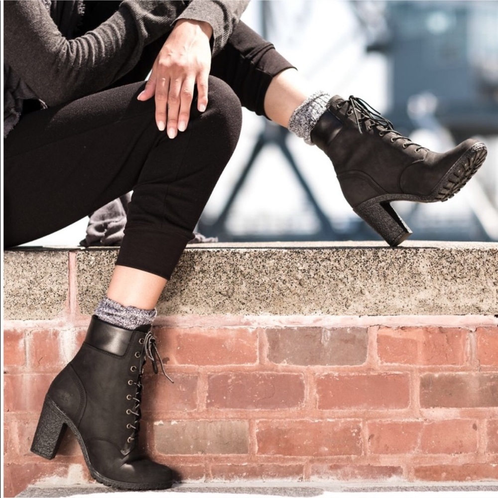 Timberland Leather Lace-Up Tractor Platform Boots - Picture 16 of 16